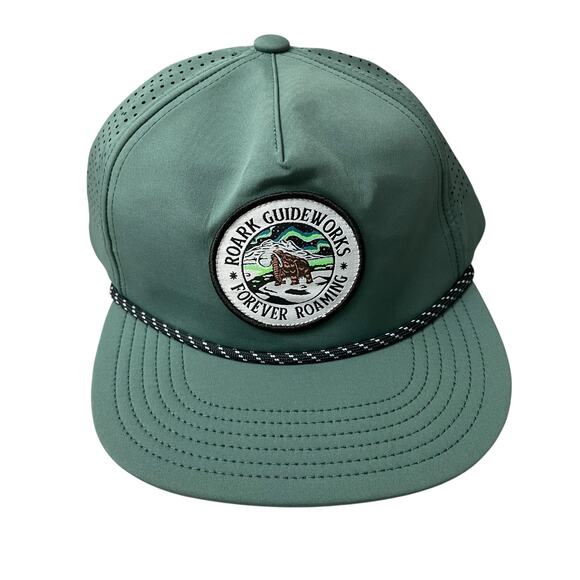 Roark Hat Cap Green Mens Adjustable Camping Outdoors Rope Trim Sports Mammoth - Picture 1 of 9